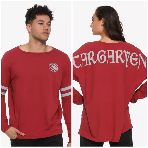GAME OF THRONES TARGARYEN HYPE JERSEY! UNISEX FRONT & BACK DESIGN LONG SLEEVE - Picture 1 of 5